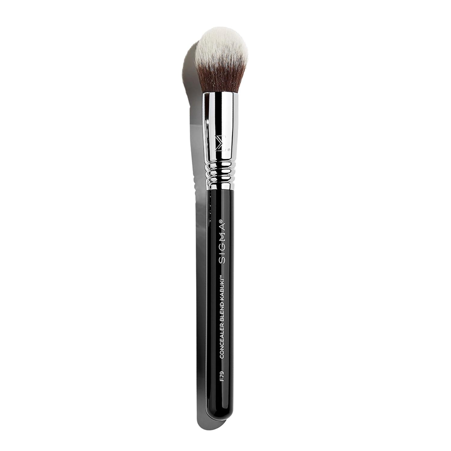 Airbrush kabuki brush with neutral tone handle for seamless makeup application — view 3