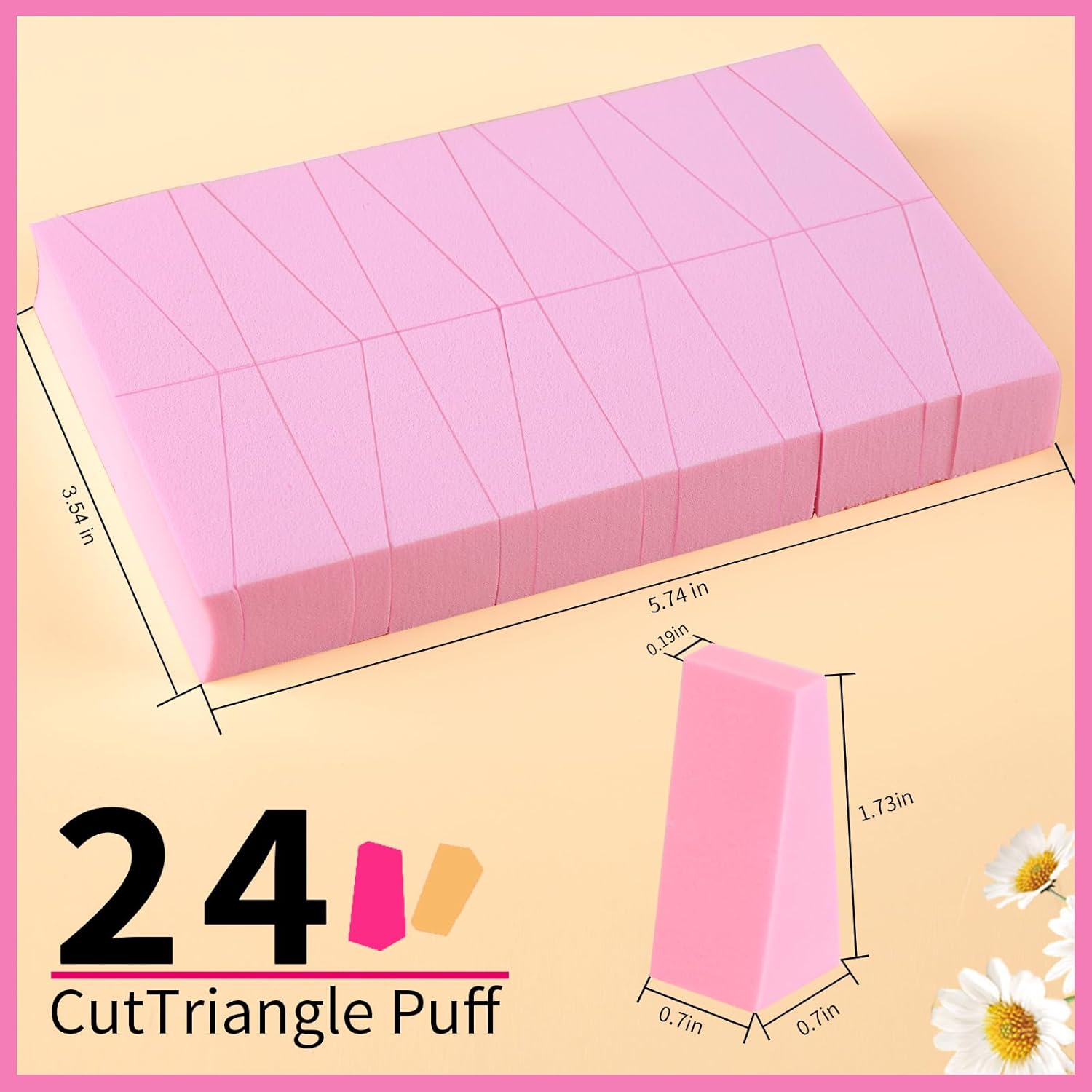 latex-free wedge-shaped makeup sponge applicator for foundation in neutral tone — view 2