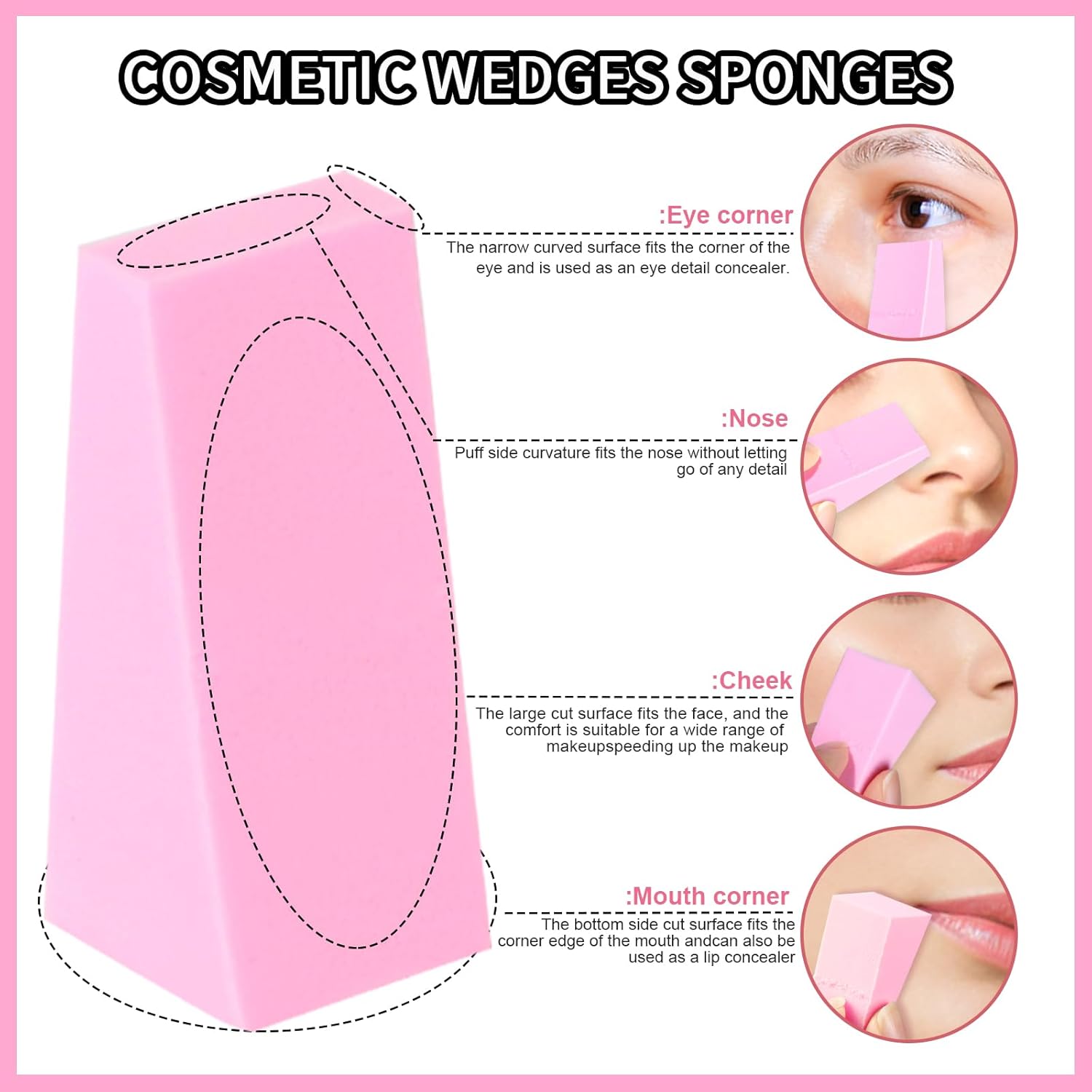 latex-free wedge-shaped makeup sponge applicator for foundation in neutral tone — view 3