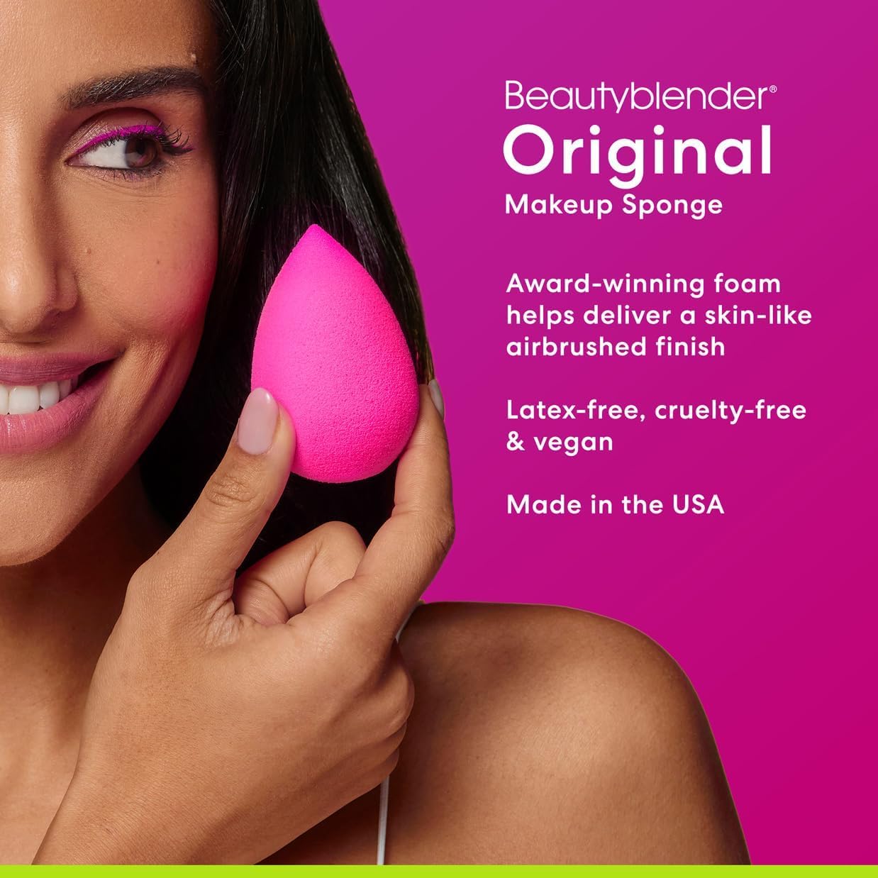 Pink super-soft makeup sponge for blending foundations and powders — back