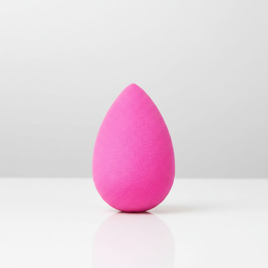 Pink super-soft makeup sponge for blending foundations and powders — view 2