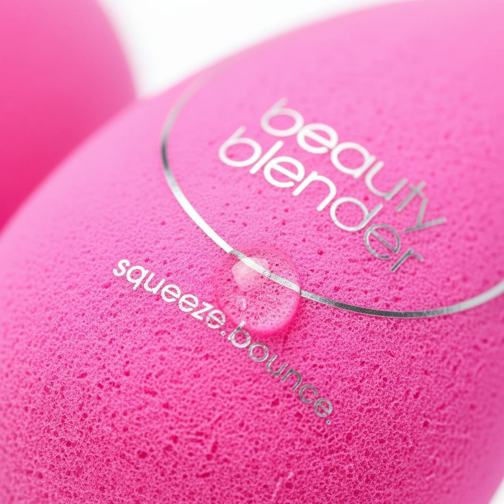 Pink super-soft makeup sponge for blending foundations and powders — view 3