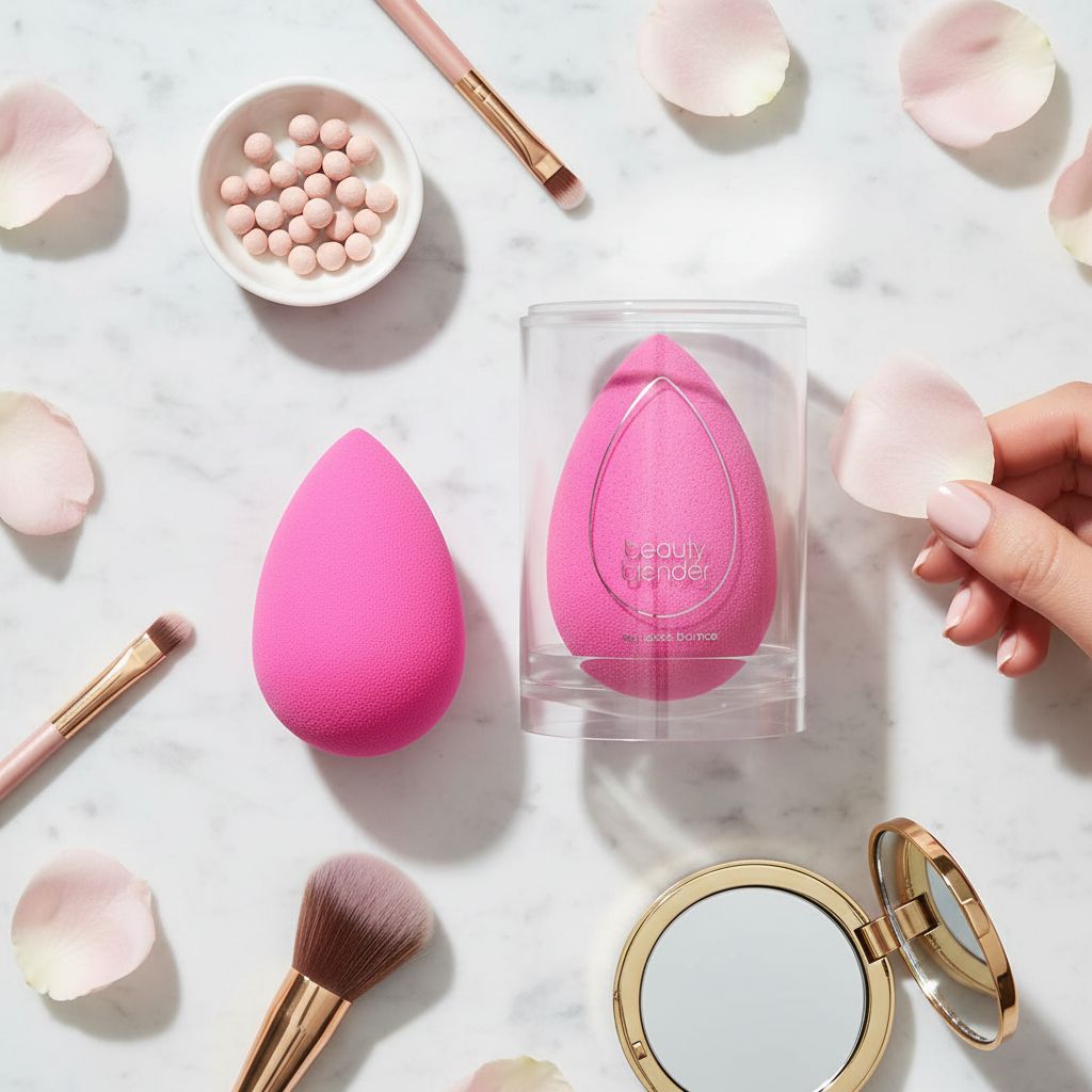 Pink super-soft makeup sponge for blending foundations and powders — view 6