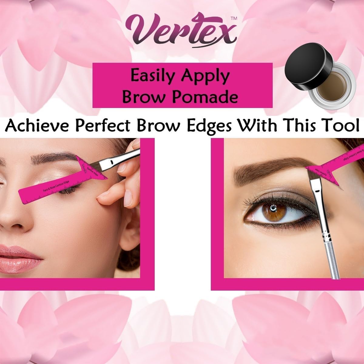 Black waterproof eyeliner stamp applicator with angled wing tip stencil guide and brush set for precise makeup application — view 3