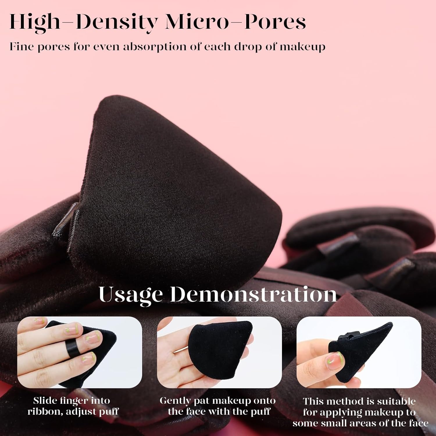 Triangle powder puff in neutral tone for foundation and contouring application — view 3