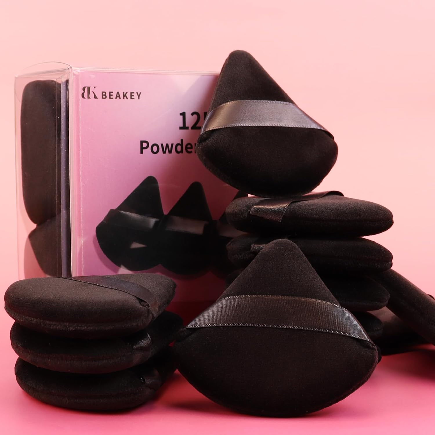 Triangle powder puff in neutral tone for foundation and contouring application — view 4