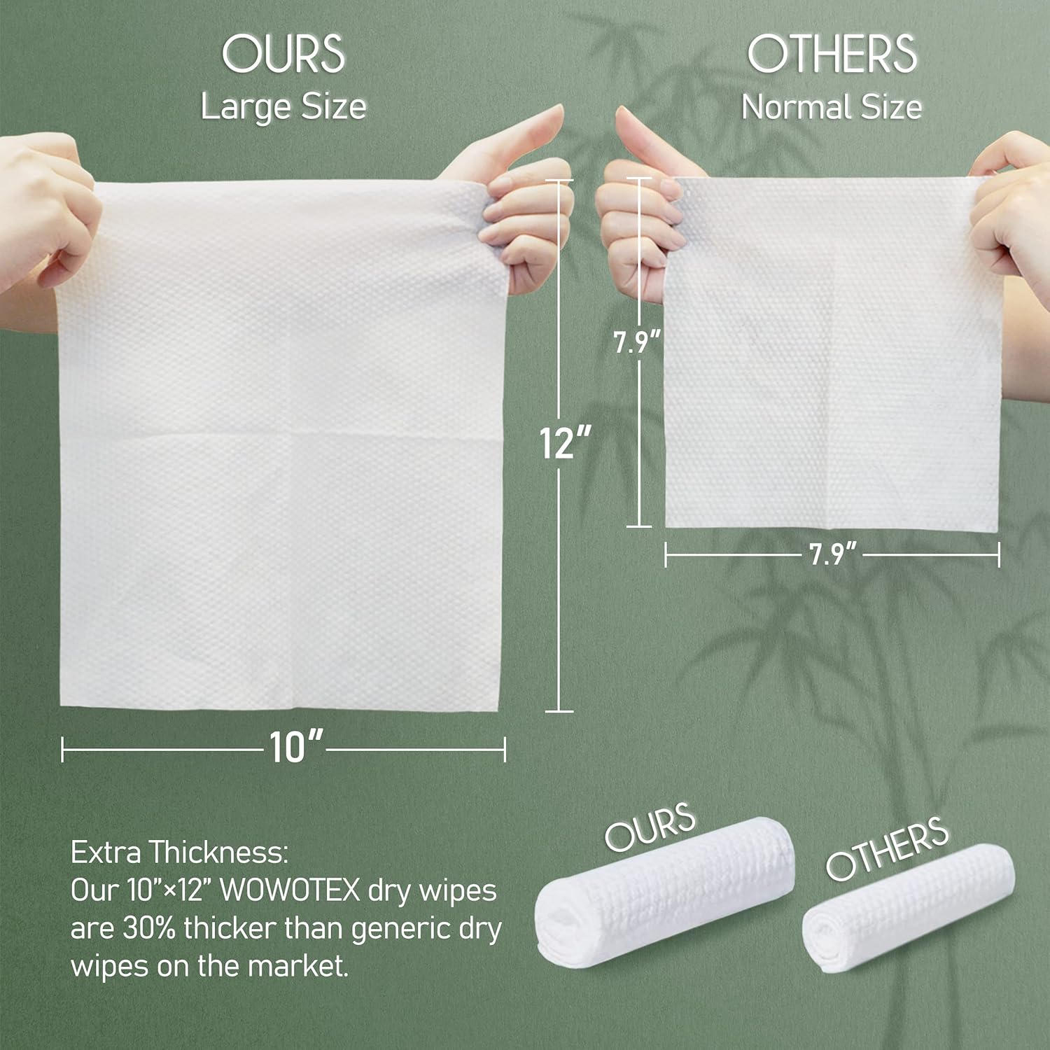 Soft biodegradable bamboo viscose disposable face towel in neutral tone, extra-thick texture for sensitive skin care and makeup removal — view 2