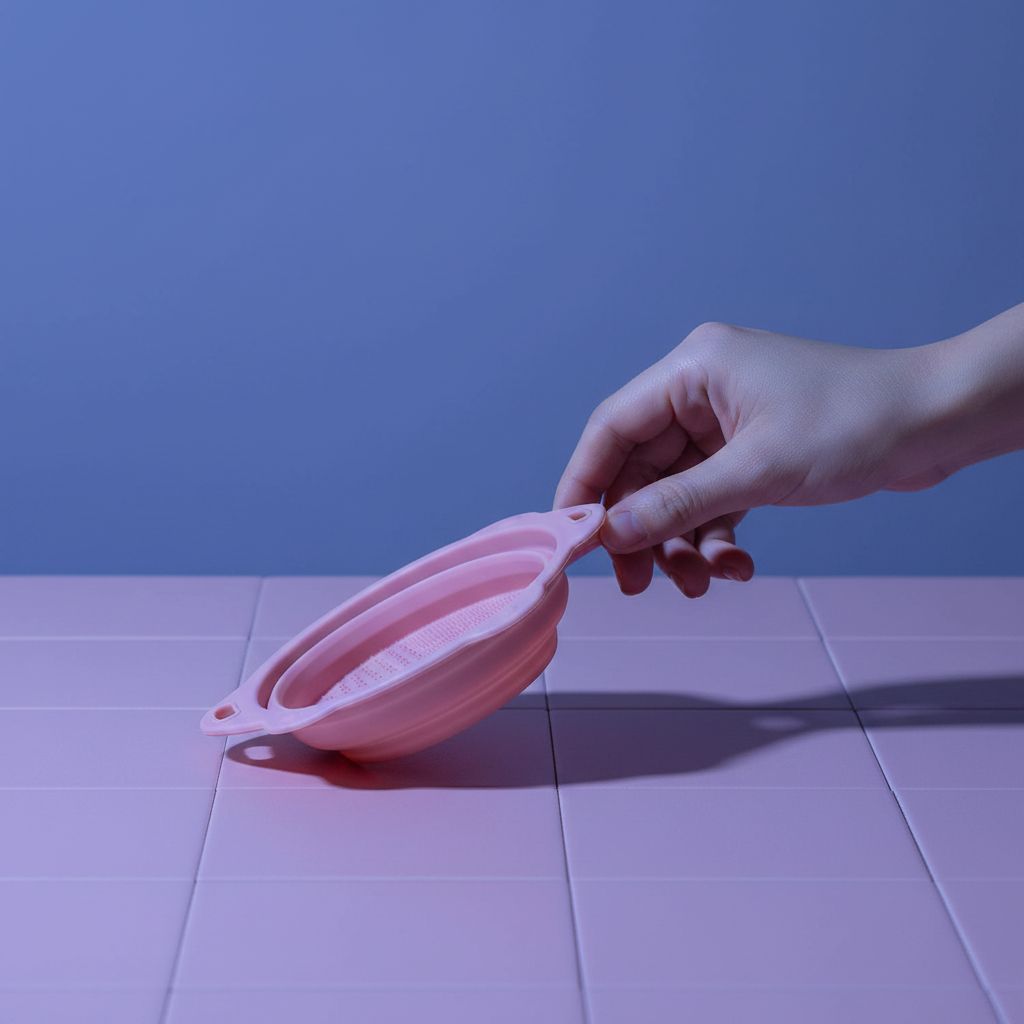 Pink foldable silicone makeup brush cleaner bowl with portable design for travel — view 2