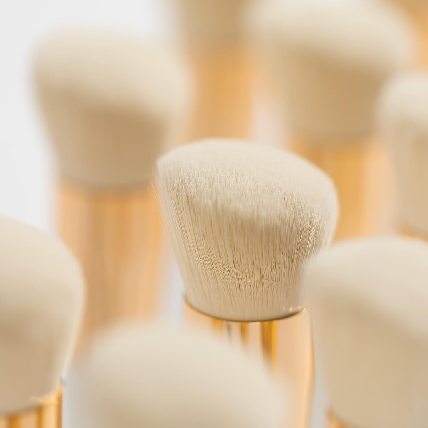 Ultra-soft vegan bristle blender brush in neutral tone for foundation application — view 3