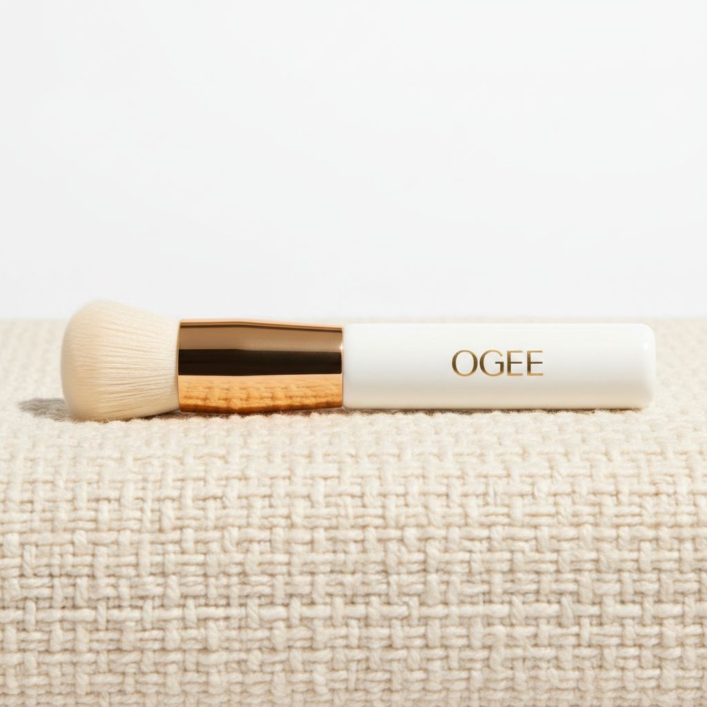 Ultra-soft vegan bristle blender brush in neutral tone for foundation application — view 3