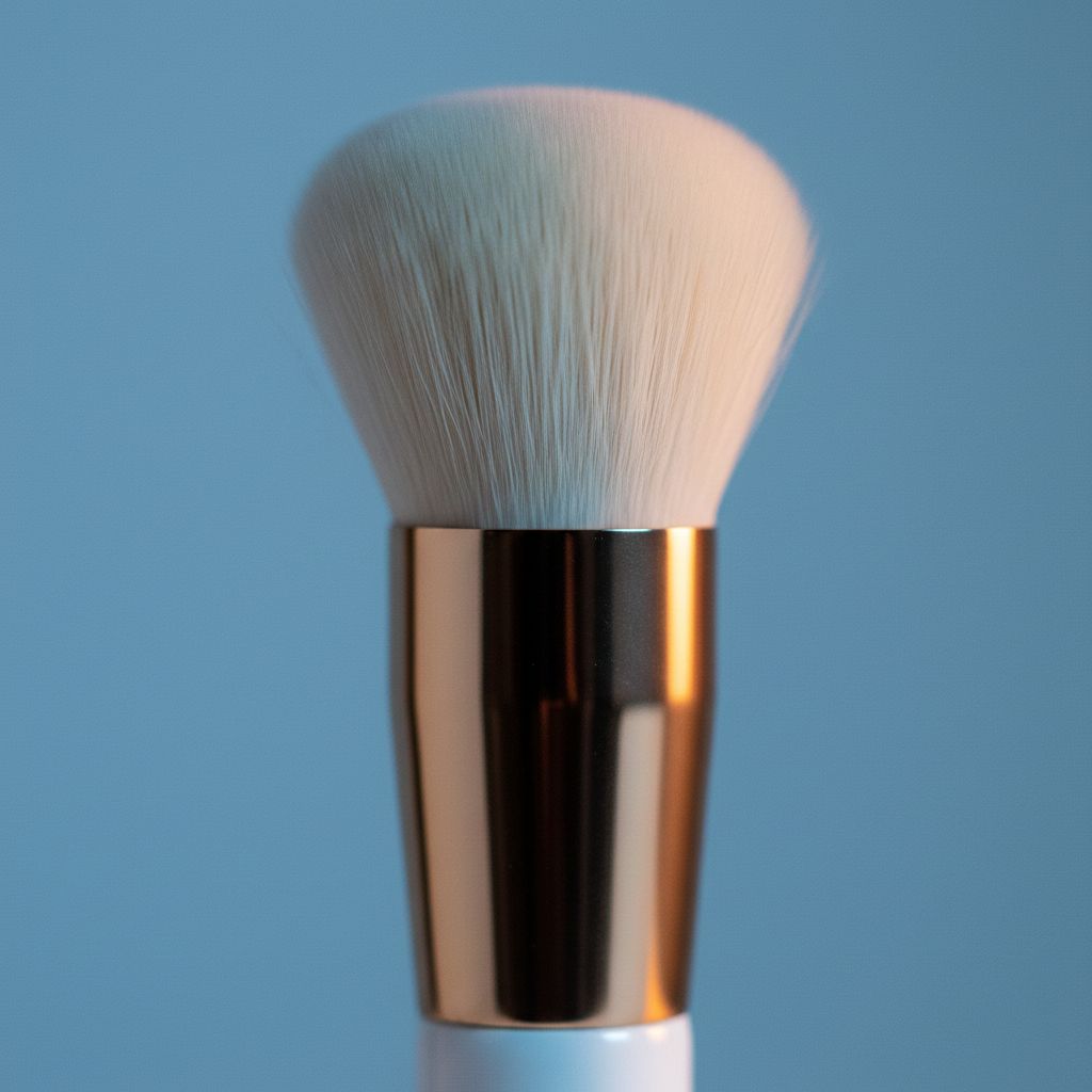 Ultra-soft vegan bristle blender brush in neutral tone for foundation application — view 4