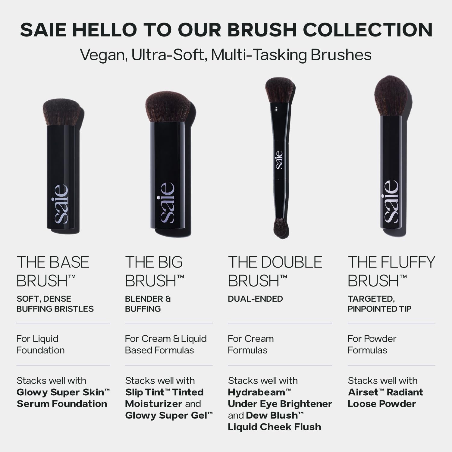 Soft synthetic foundation brush with neutral handle for buffing and blending makeup — detail