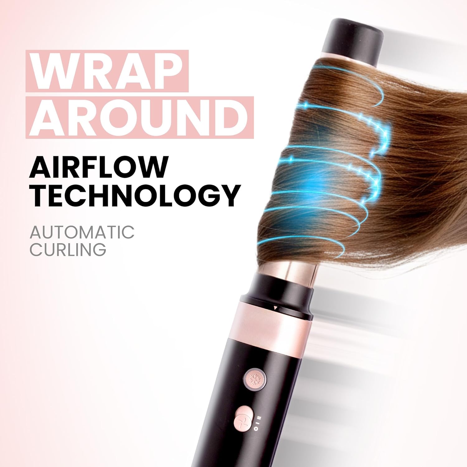 6-in-1 professional hot air styler in neutral finish with interchangeable styling attachments and protective travel case — detail