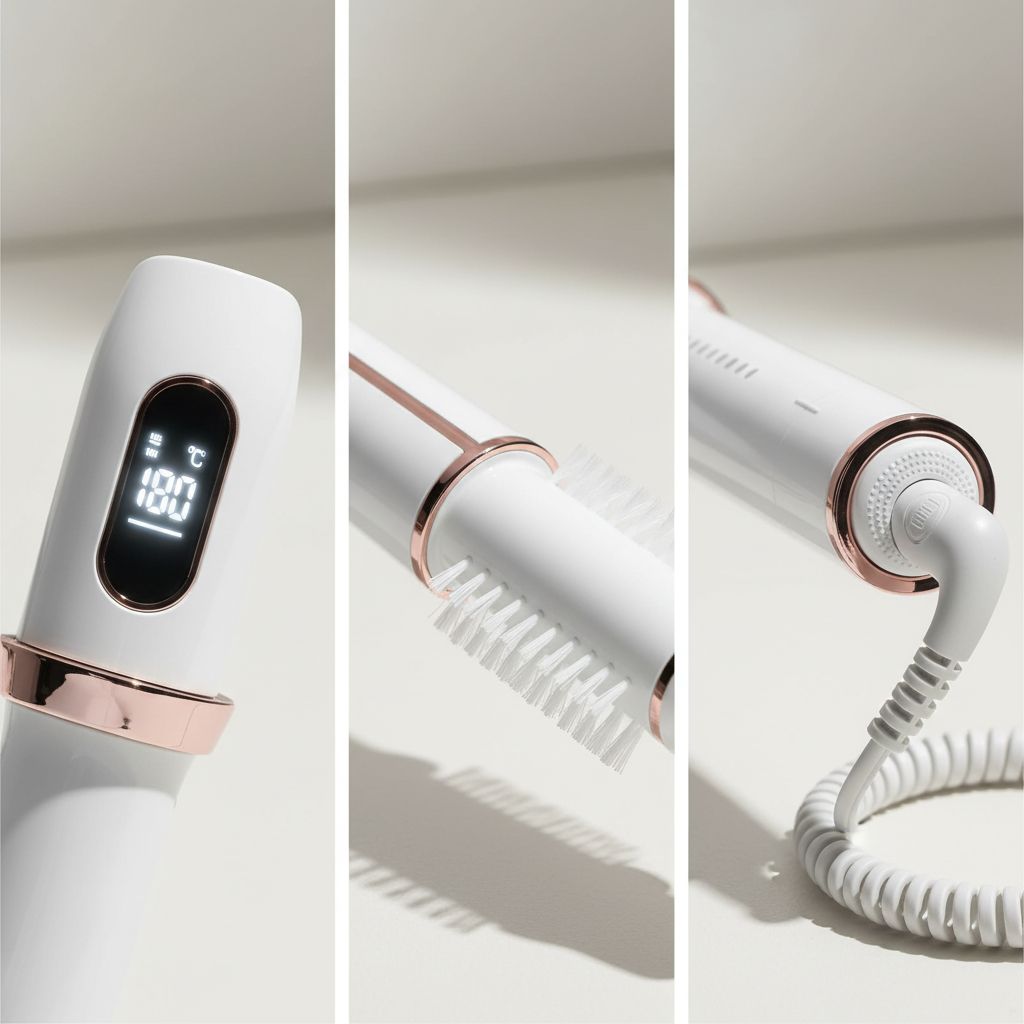 T3 SinglePass Curl X curling iron with ceramic barrel in neutral finish, showing interchangeable barrel sizes — view 4