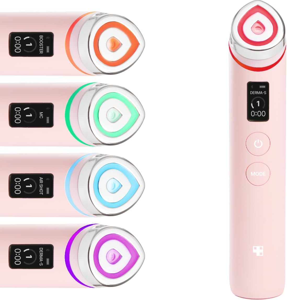 Pink real glass gua sha beauty massager with curved edges for facial massage and skin firming — view 1