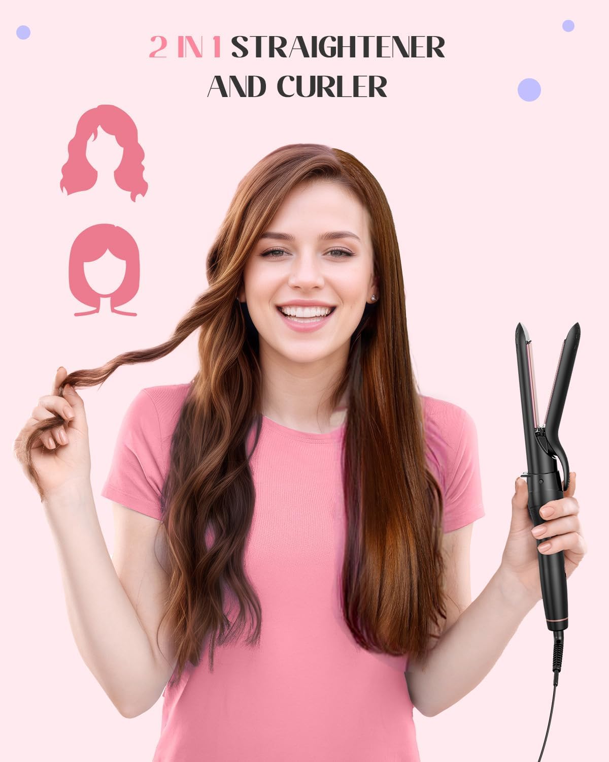 5-in-1 ceramic barrel curling iron set in neutral finish, showing interchangeable barrels and dual-function styling wand — view 2
