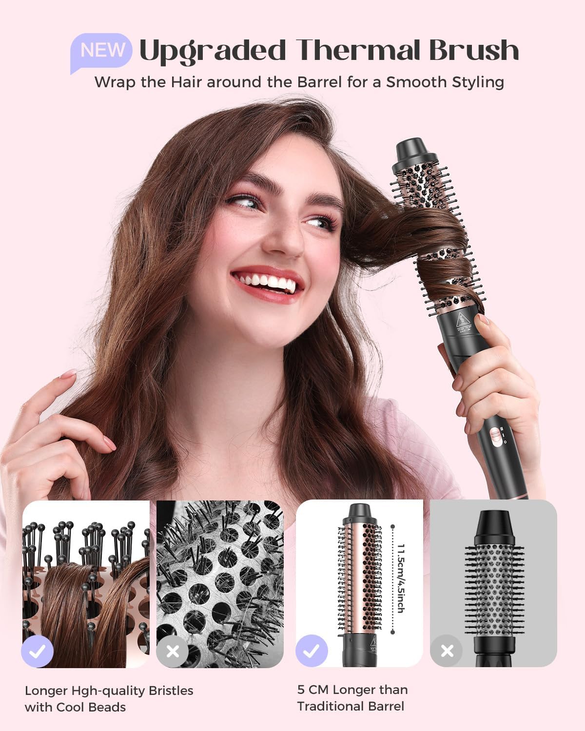 5-in-1 ceramic barrel curling iron set in neutral finish, showing interchangeable barrels and dual-function styling wand — view 3
