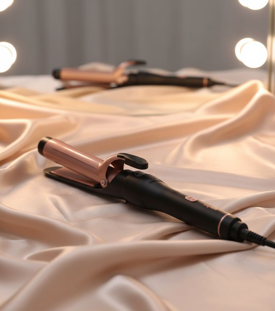 5-in-1 ceramic barrel curling iron set in neutral finish, showing interchangeable barrels and dual-function styling wand — view 2