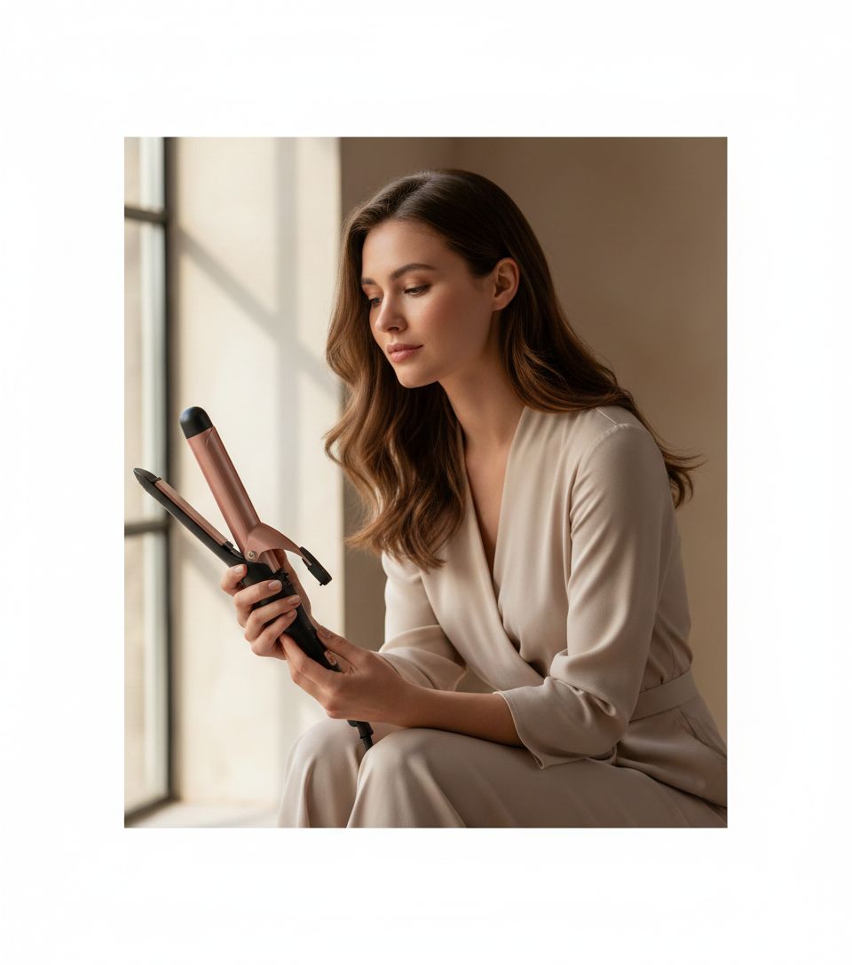 5-in-1 ceramic barrel curling iron set in neutral finish, showing interchangeable barrels and dual-function styling wand — view 3a