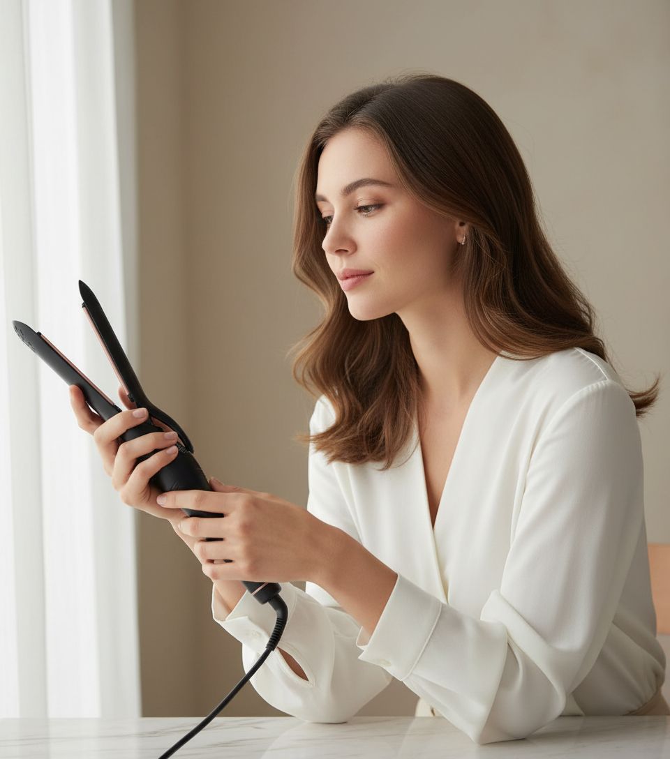 5-in-1 ceramic barrel curling iron set in neutral finish, showing interchangeable barrels and dual-function styling wand — view 4