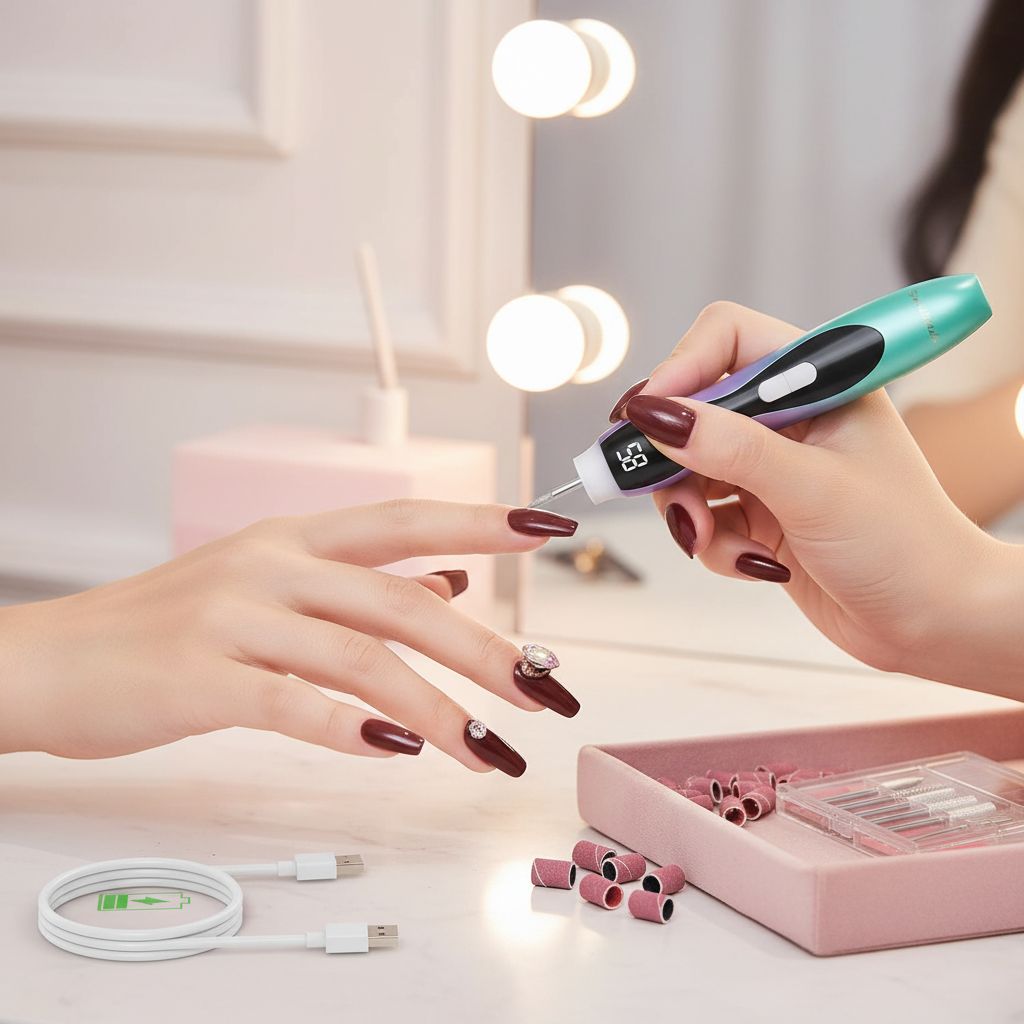 {color} professional cordless nail drill with 2-in-1 design for acrylic, gel, and dip powder nails — view 4