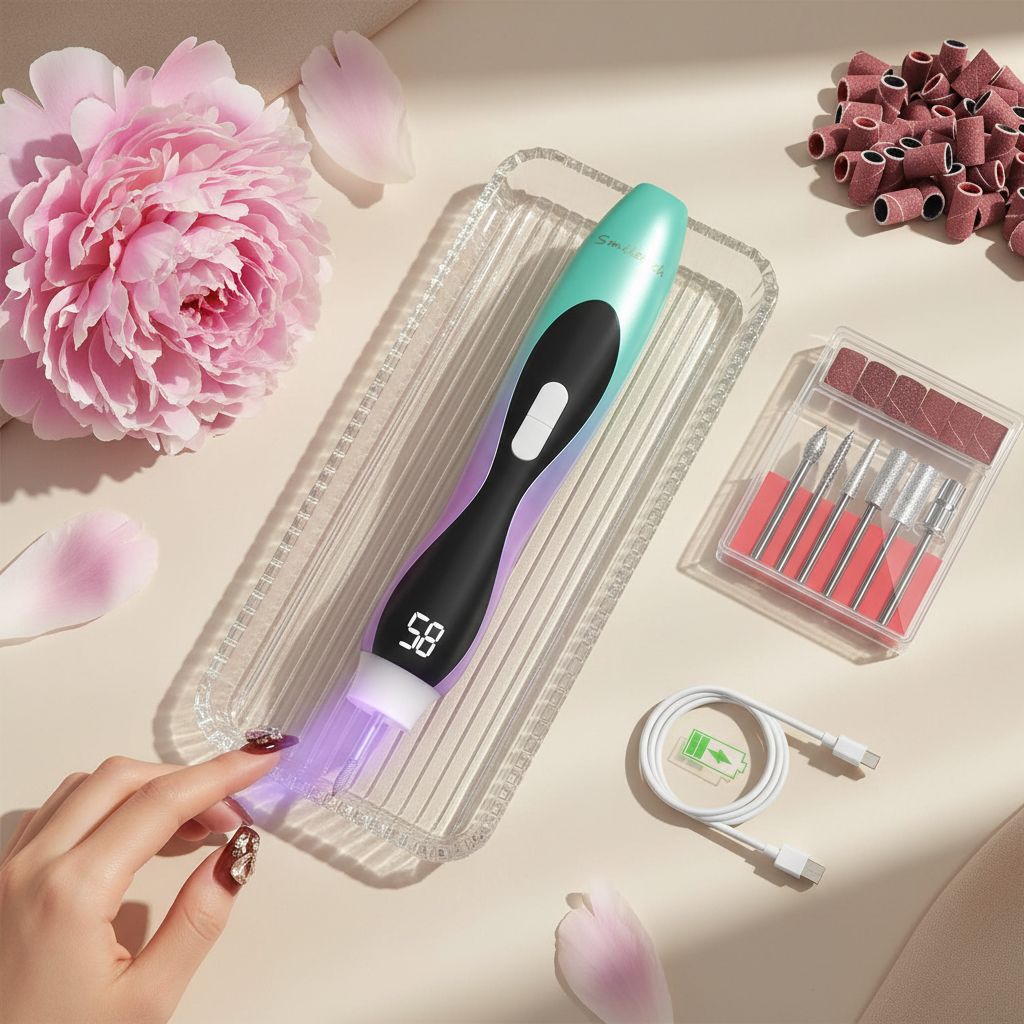 {color} professional cordless nail drill with 2-in-1 design for acrylic, gel, and dip powder nails — view 6