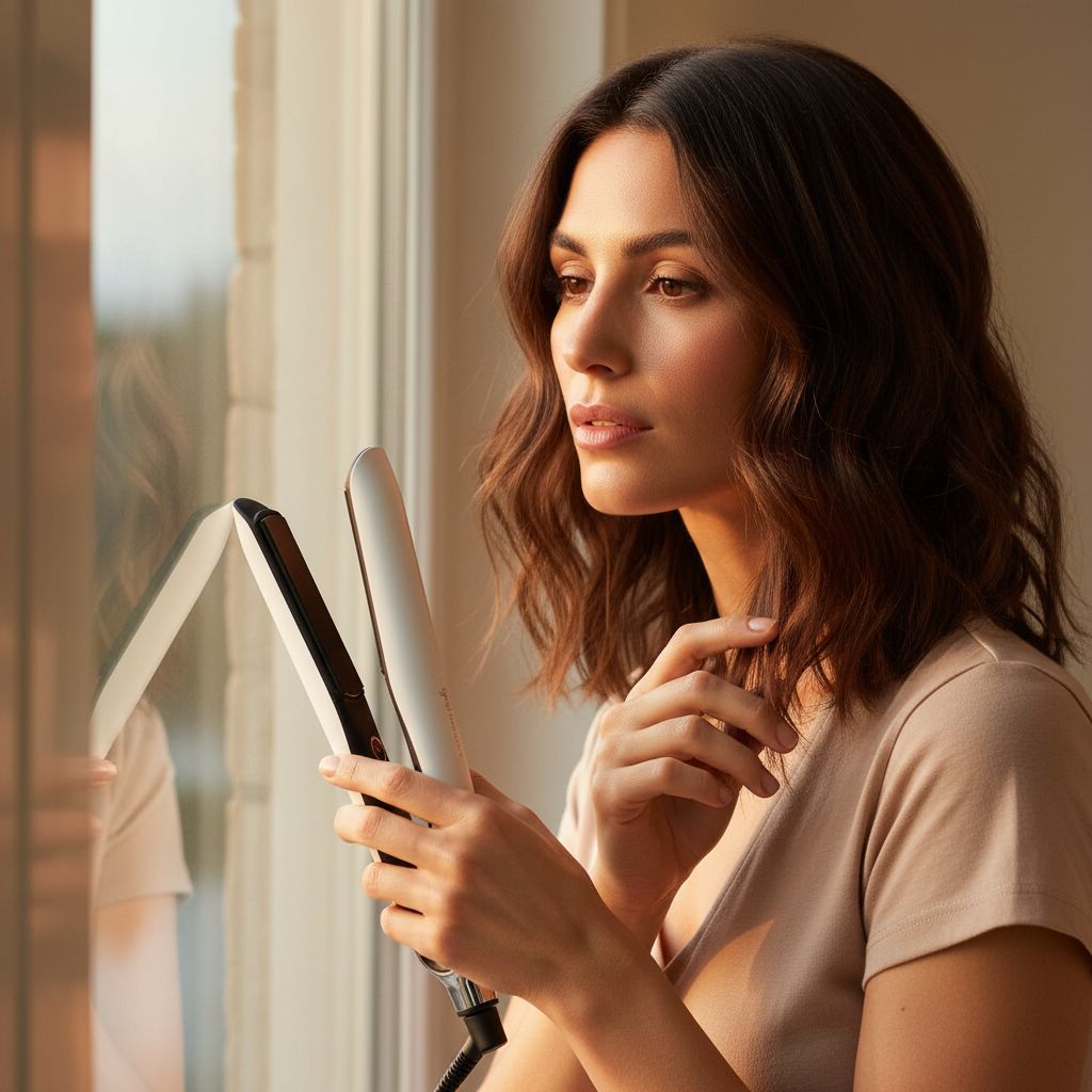 ghd Platinum+ black ceramic 1-inch flat iron hair straightener for professional styling — view 2