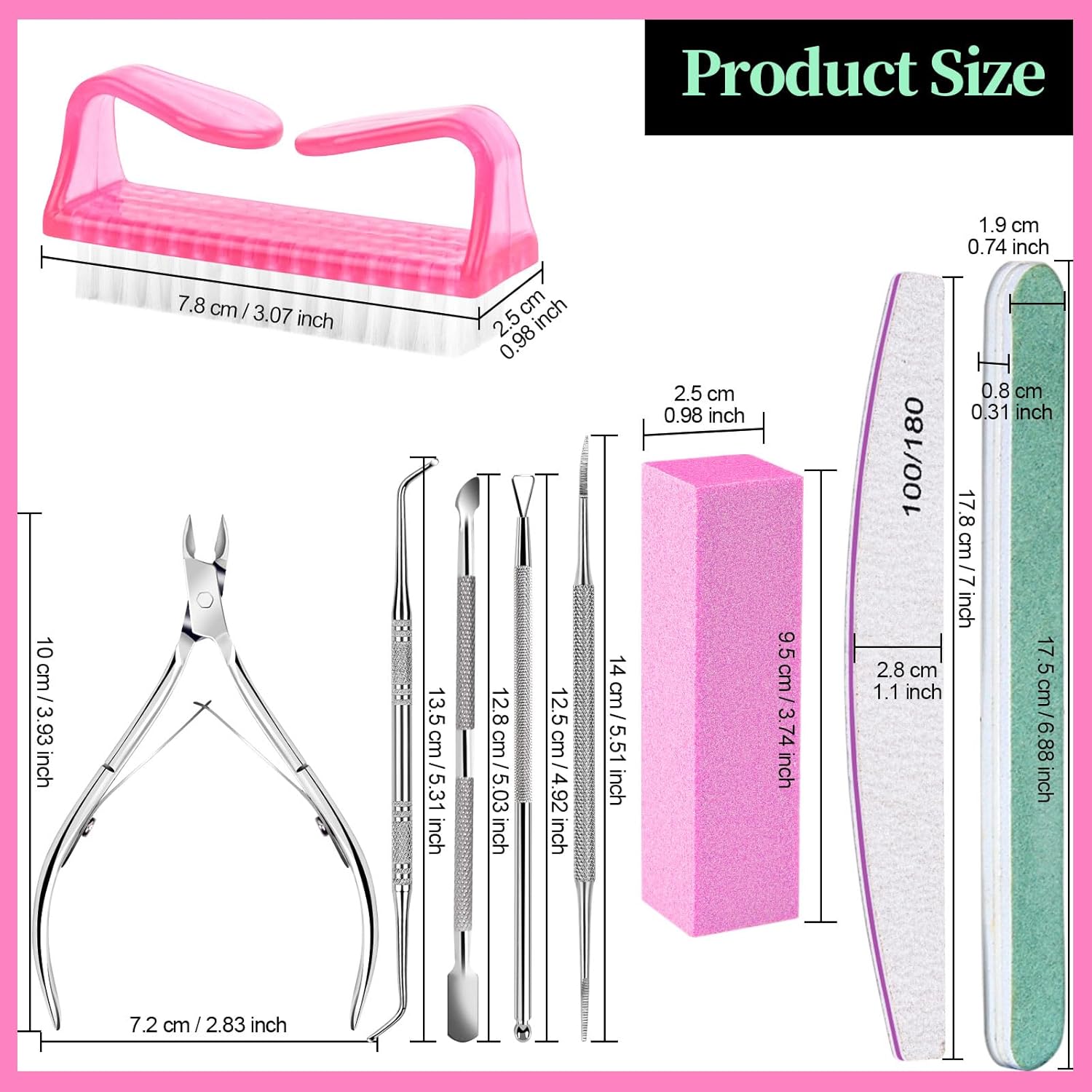Minimalist nail care kit with cuticle nippers, nail files, and buffer block in neutral tones — view 4