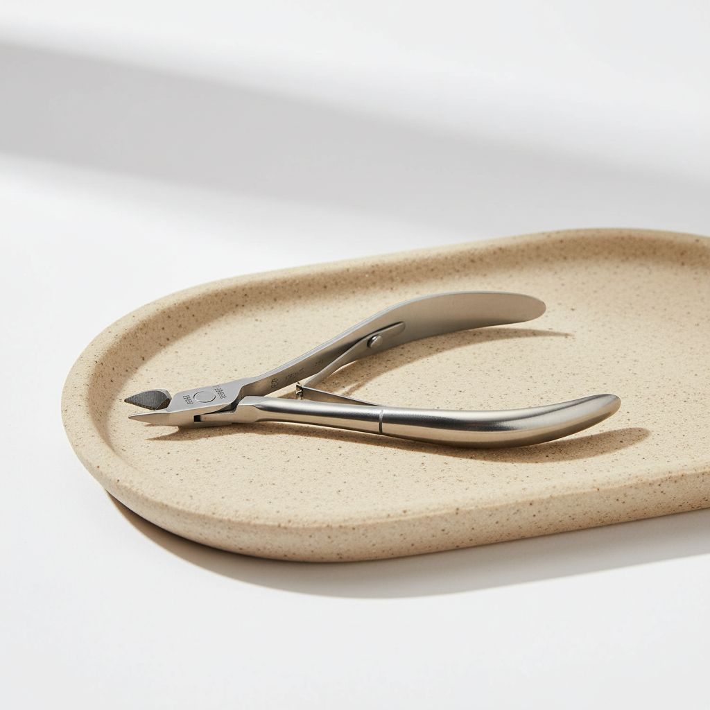 Minimalist nail care kit with cuticle nippers, nail files, and buffer block in neutral tones — view 3