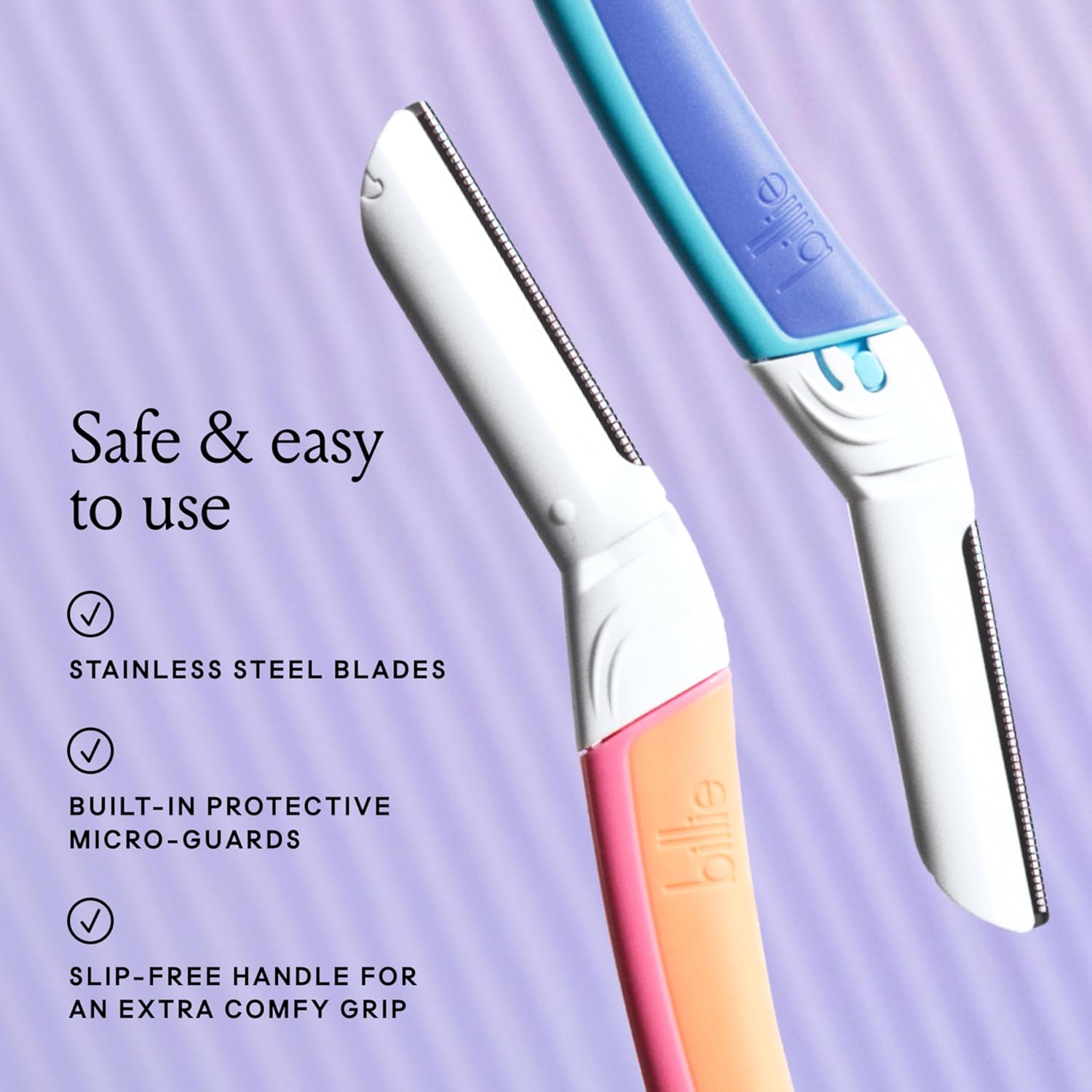 Minimalist dermaplane starter kit in neutral tones with reusable handle and refill blades for facial hair removal — view 4