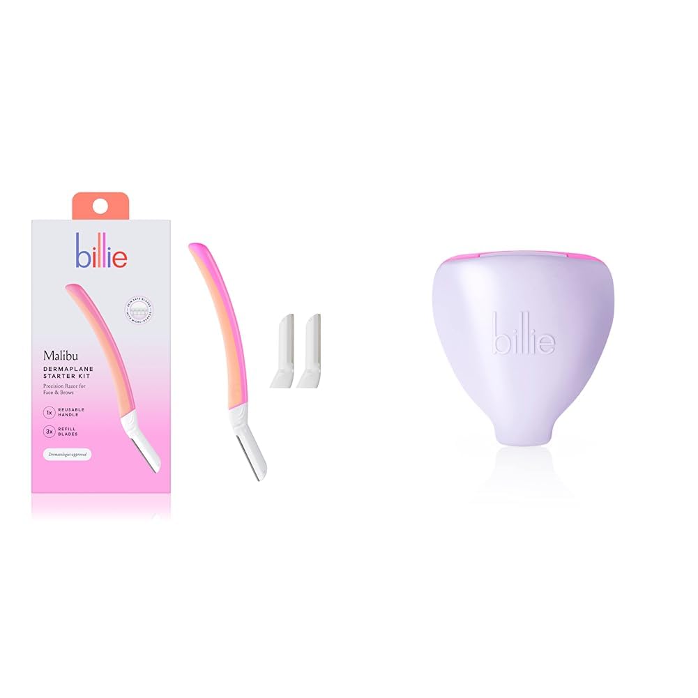 Minimalist dermaplane starter kit in neutral tones with reusable handle and refill blades for facial hair removal — view 5