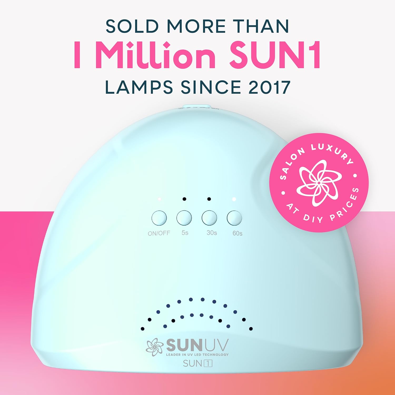 Blue UV LED nail lamp with auto sensor and dual-light technology for gel polish curing — view 2