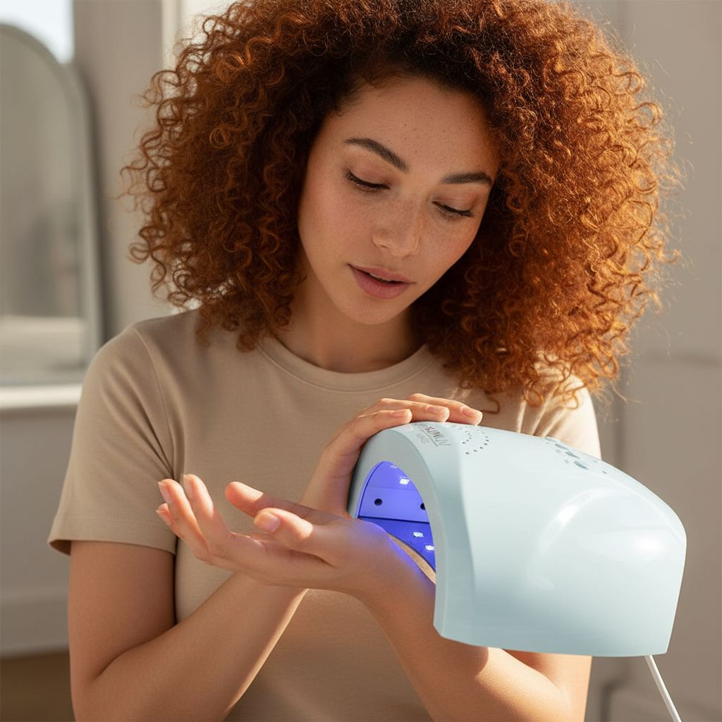 Blue UV LED nail lamp with auto sensor and dual-light technology for gel polish curing — view 2