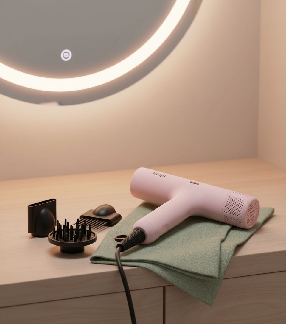 Digital professional hair dryer with LED display and brushless motor in {color}, featuring negative ion technology for frizz control — view 1