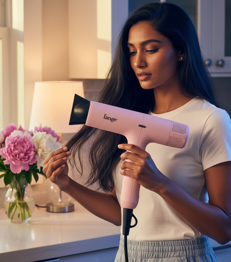 Digital professional hair dryer with LED display and brushless motor in {color}, featuring negative ion technology for frizz control — view 2