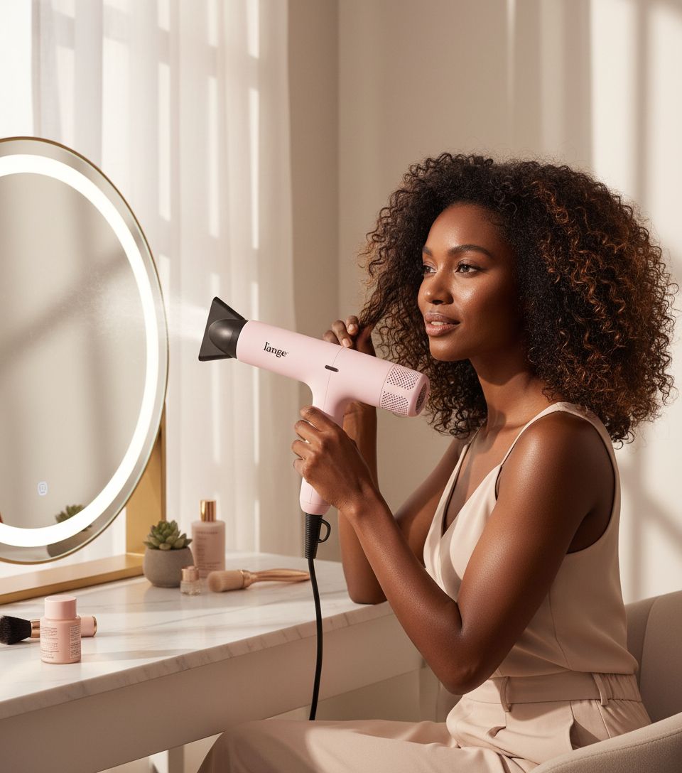 Digital professional hair dryer with LED display and brushless motor in {color}, featuring negative ion technology for frizz control — view 4
