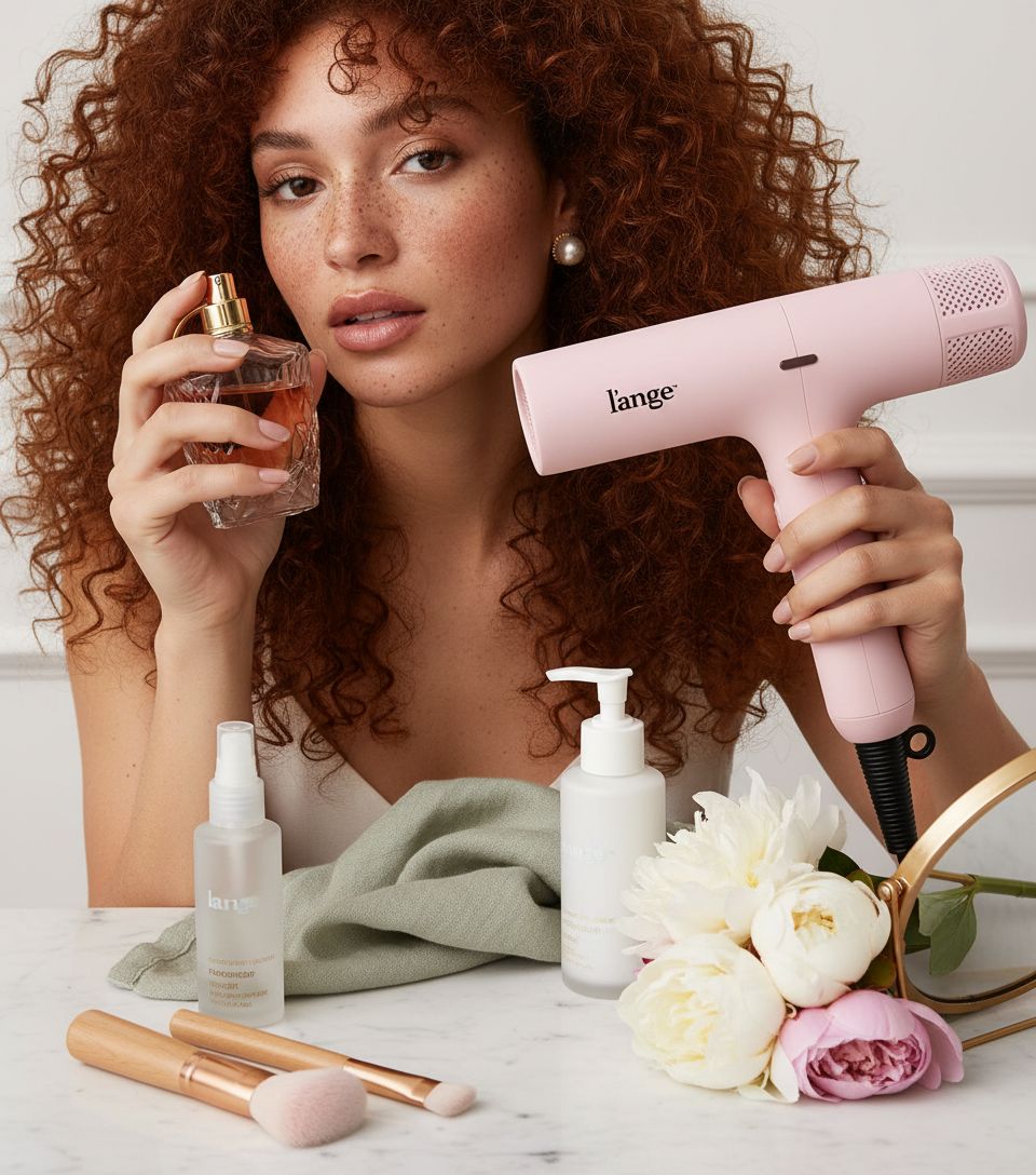 Digital professional hair dryer with LED display and brushless motor in {color}, featuring negative ion technology for frizz control — view 5a