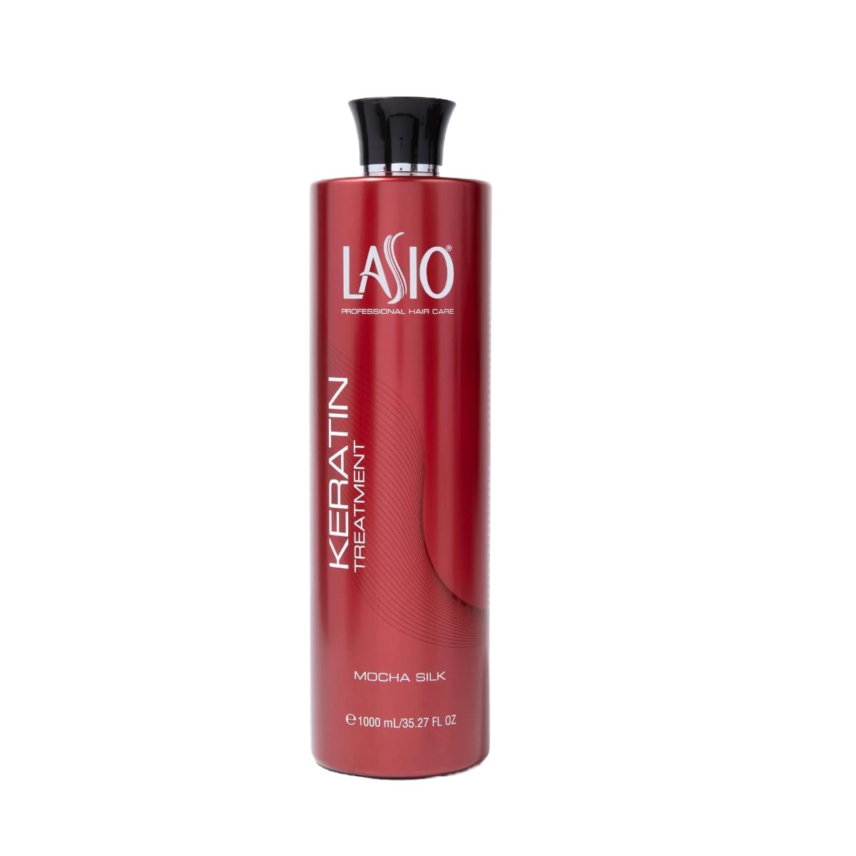 Mocha silk keratin treatment bottle, neutral-toned apothecary-luxe hair serum for smoothing and shine — view 1