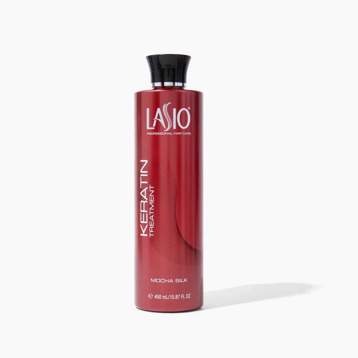 Mocha silk keratin treatment bottle, neutral-toned apothecary-luxe hair serum for smoothing and shine — view 3