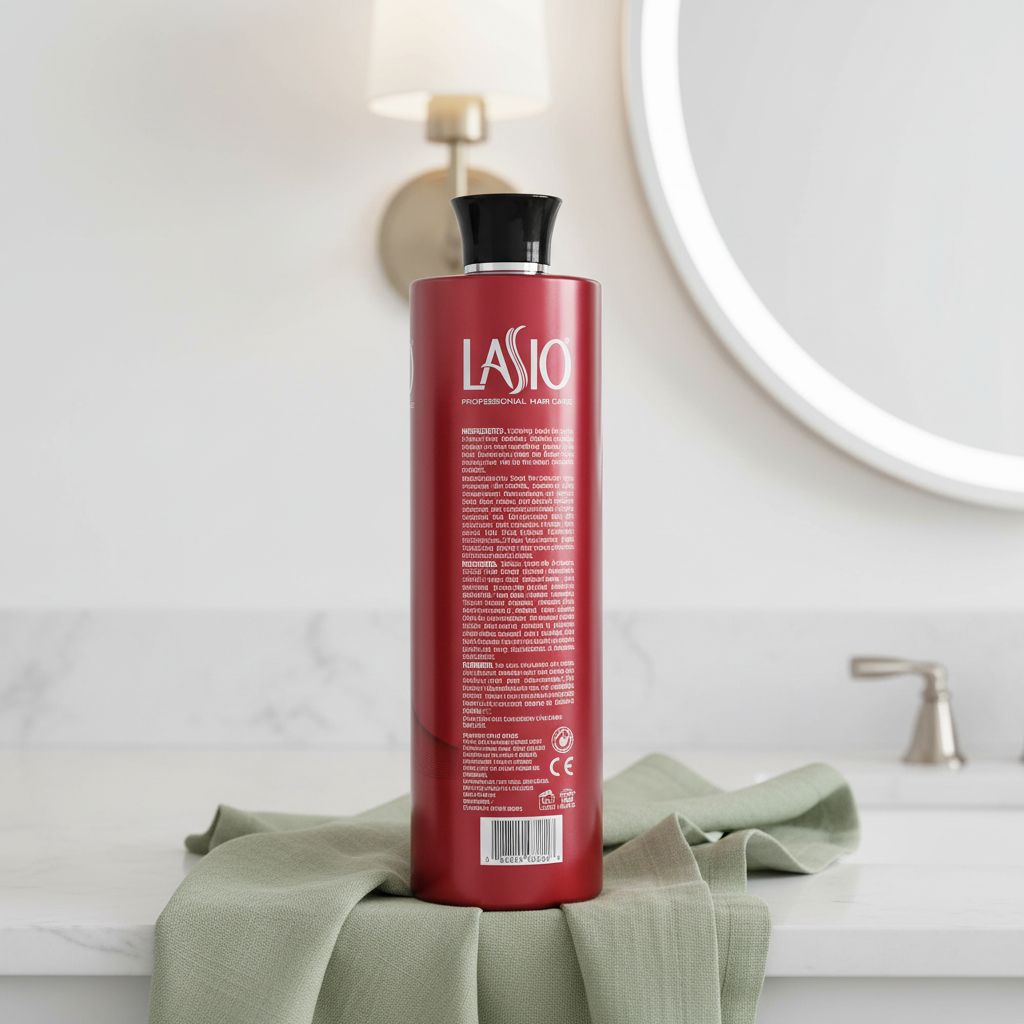Mocha silk keratin treatment bottle, neutral-toned apothecary-luxe hair serum for smoothing and shine — view 2