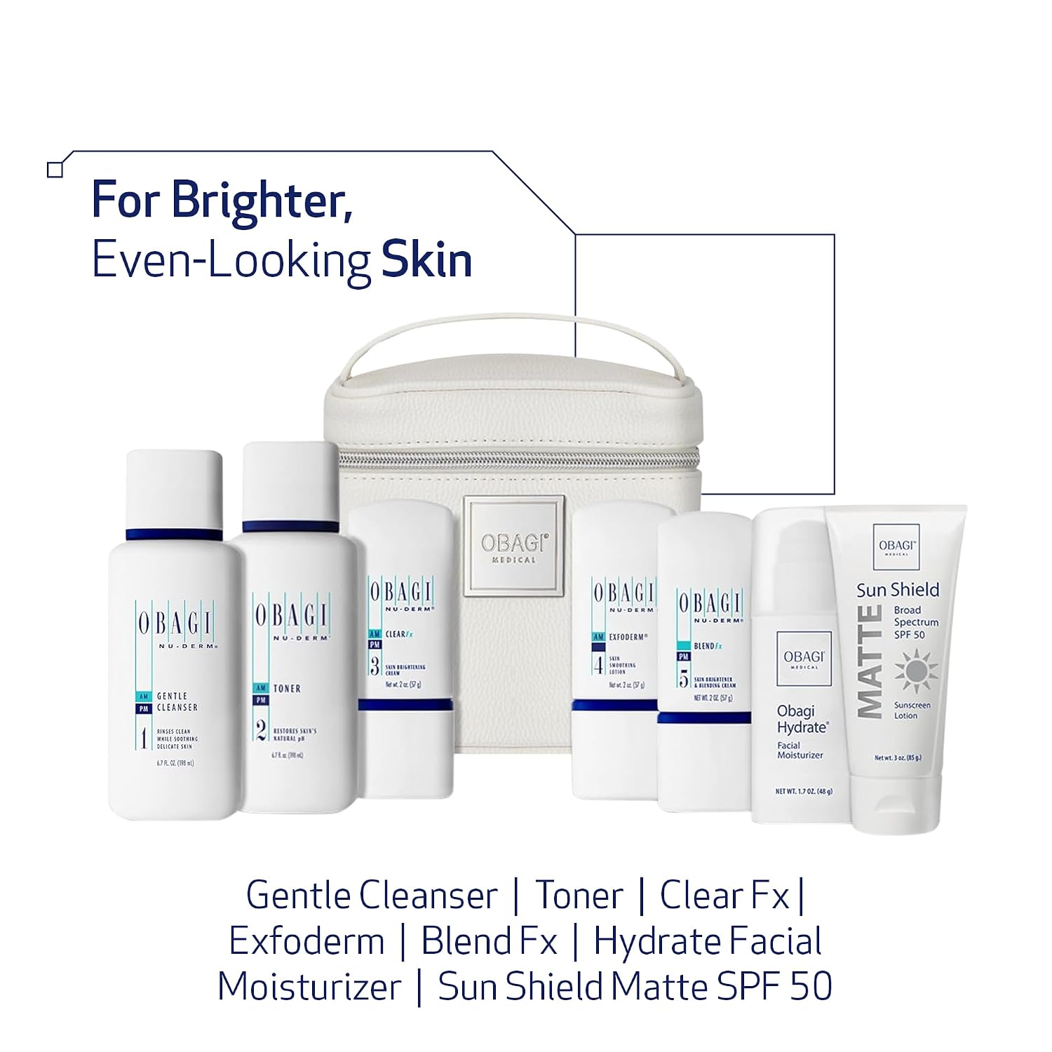Medical-grade retinol and hydration skincare system in neutral apothecary bottles, 7-piece kit for dry skin treatment — view 2