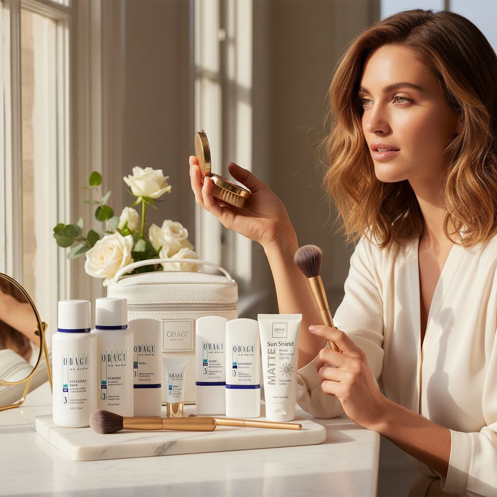 Medical-grade retinol and hydration skincare system in neutral apothecary bottles, 7-piece kit for dry skin treatment — view 4