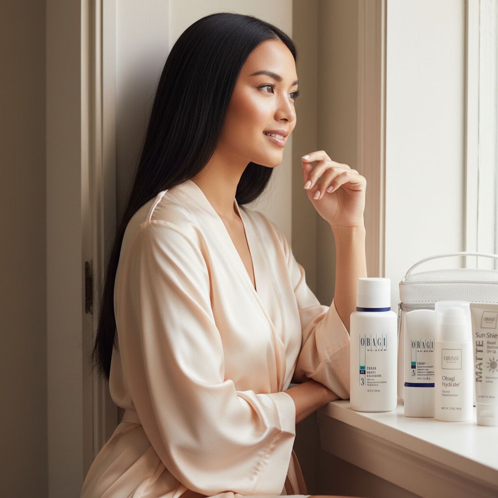 Medical-grade retinol and hydration skincare system in neutral apothecary bottles, 7-piece kit for dry skin treatment — view 5a
