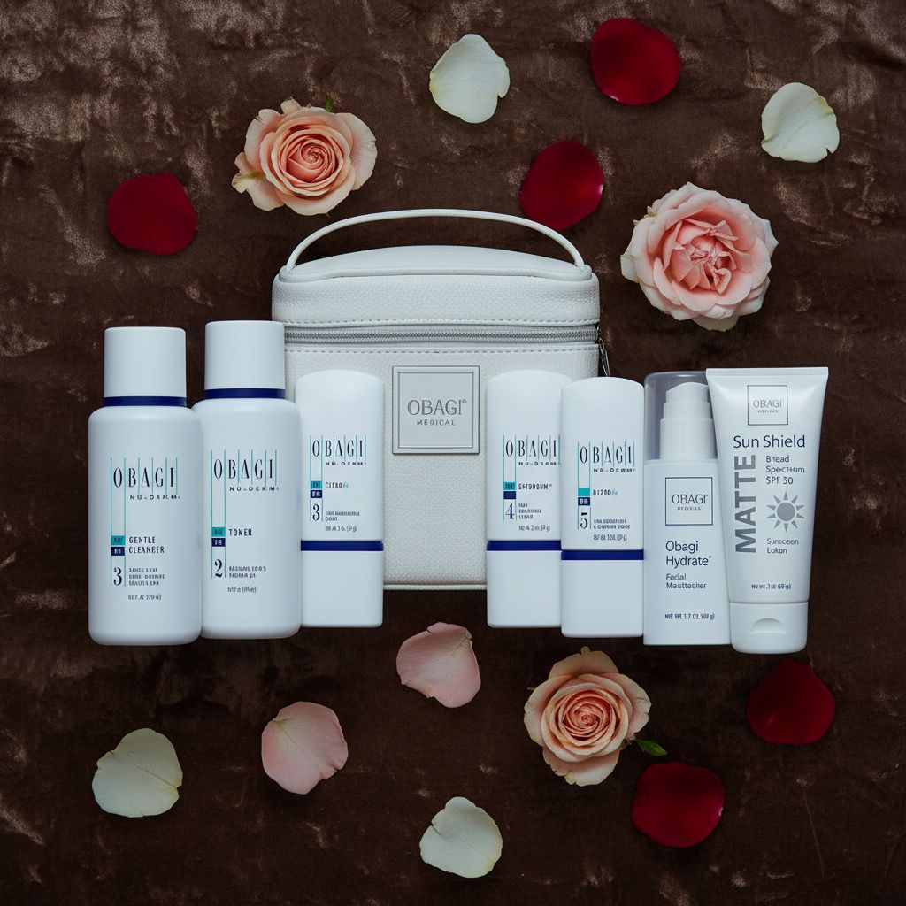 Medical-grade retinol and hydration skincare system in neutral apothecary bottles, 7-piece kit for dry skin treatment — view 6