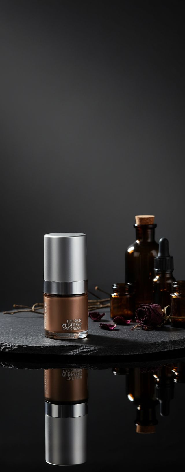Luxury apothecary-style eye cream in neutral packaging, targeted for dark circles and under-eye puffiness — view 3