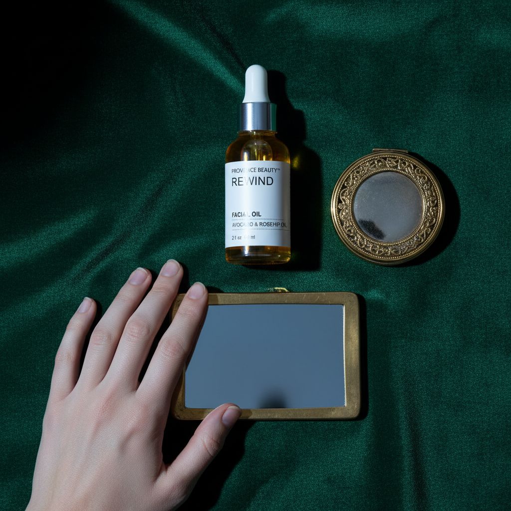 Warm-toned avocado and rosehip facial oil in amber glass bottle, anti-aging skincare serum for moisturizing and hydrating daily routine — view 5a