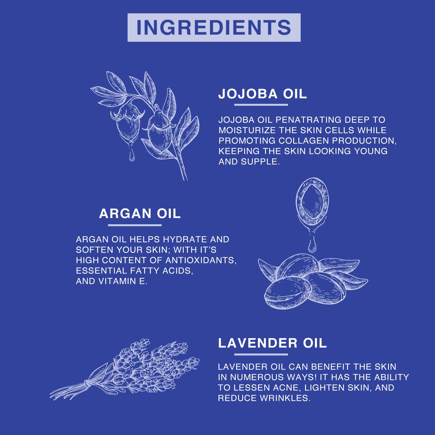 Hydrating facial oil with jojoba oil and vitamin E in neutral amber bottle, showcasing apothecary-luxe skincare product — view 3