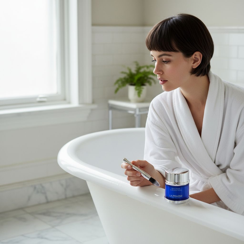 Luxe overnight sleep mask in neutral apothecary-style packaging, designed for firming and hydration — view 4