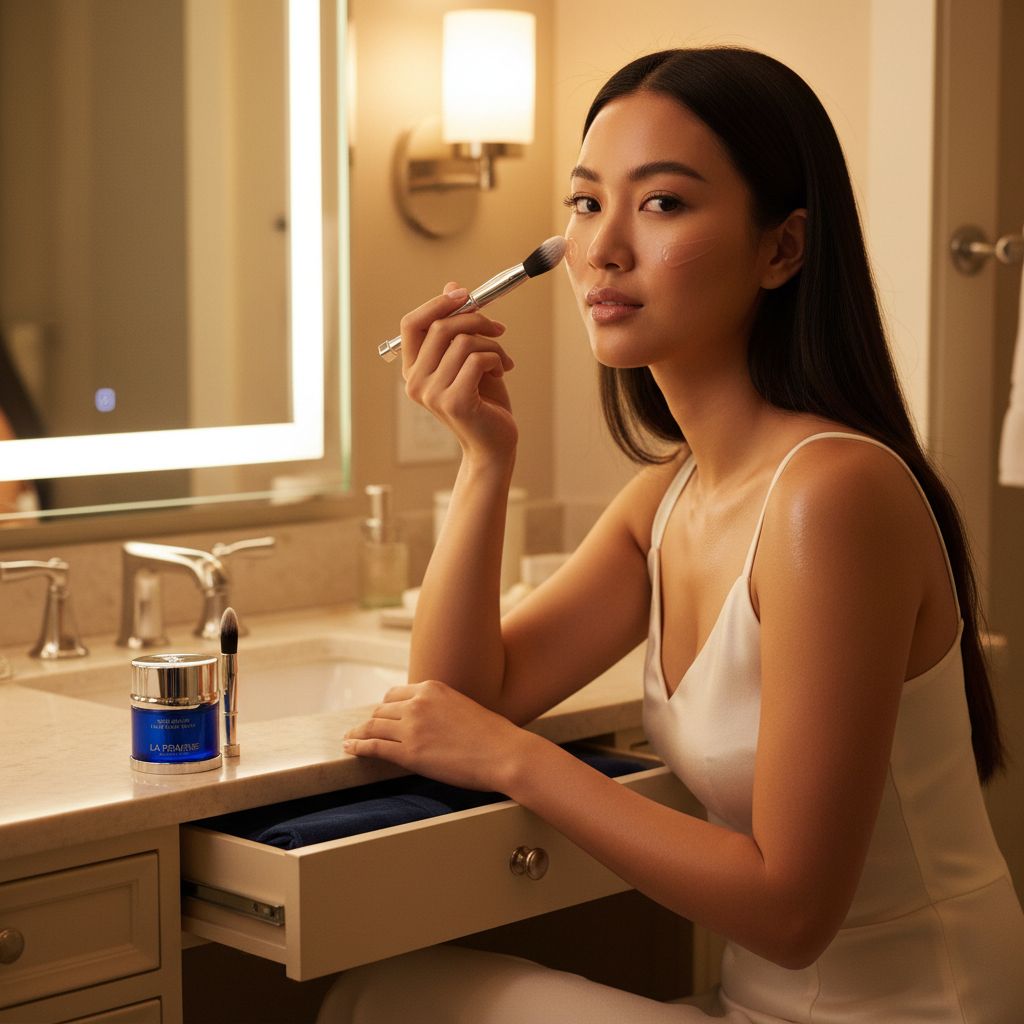 Luxe overnight sleep mask in neutral apothecary-style packaging, designed for firming and hydration — view 2