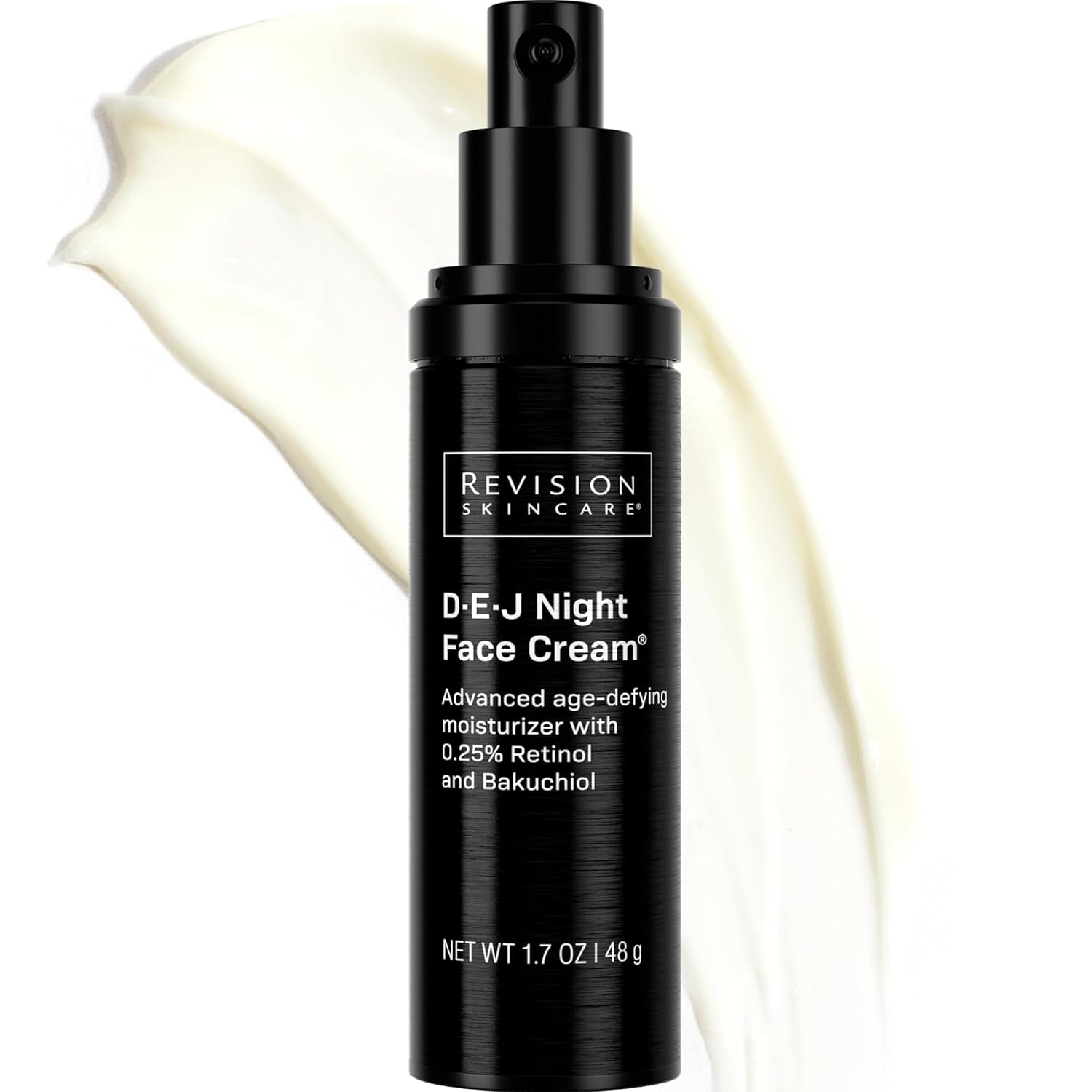 Apothecary-luxe retinol and bakuchiol night cream in neutral glass jar with dropper, anti-aging moisturizer for evening skincare — view 1